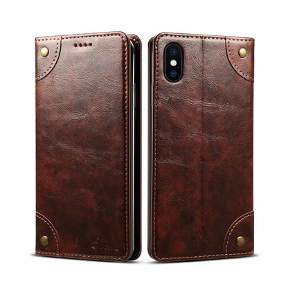 Baroque iPhone Xs Max Leather Case Magtic Flip Wallet Stand Business RFID