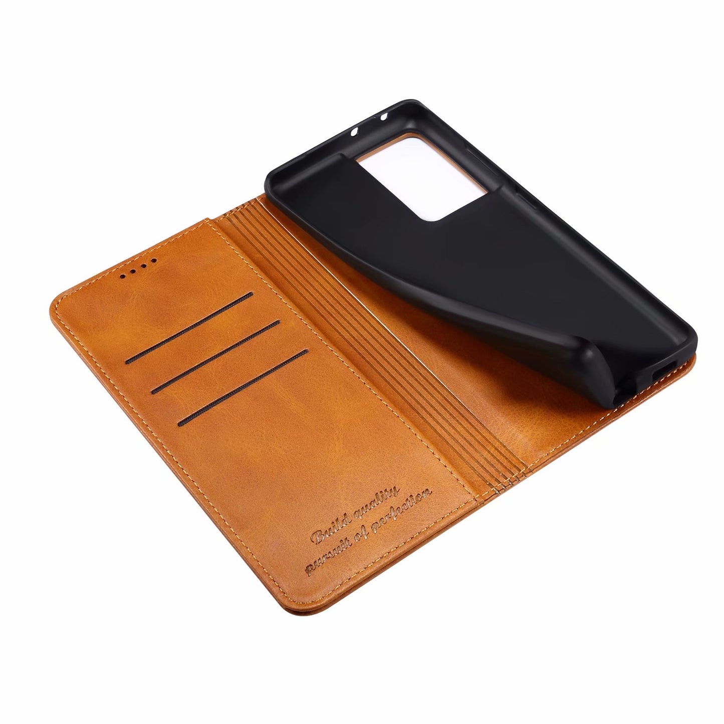 Simple Wallet Galaxy S21 Ultra Leather Case RFID Anti-lost Magtic Stand Business