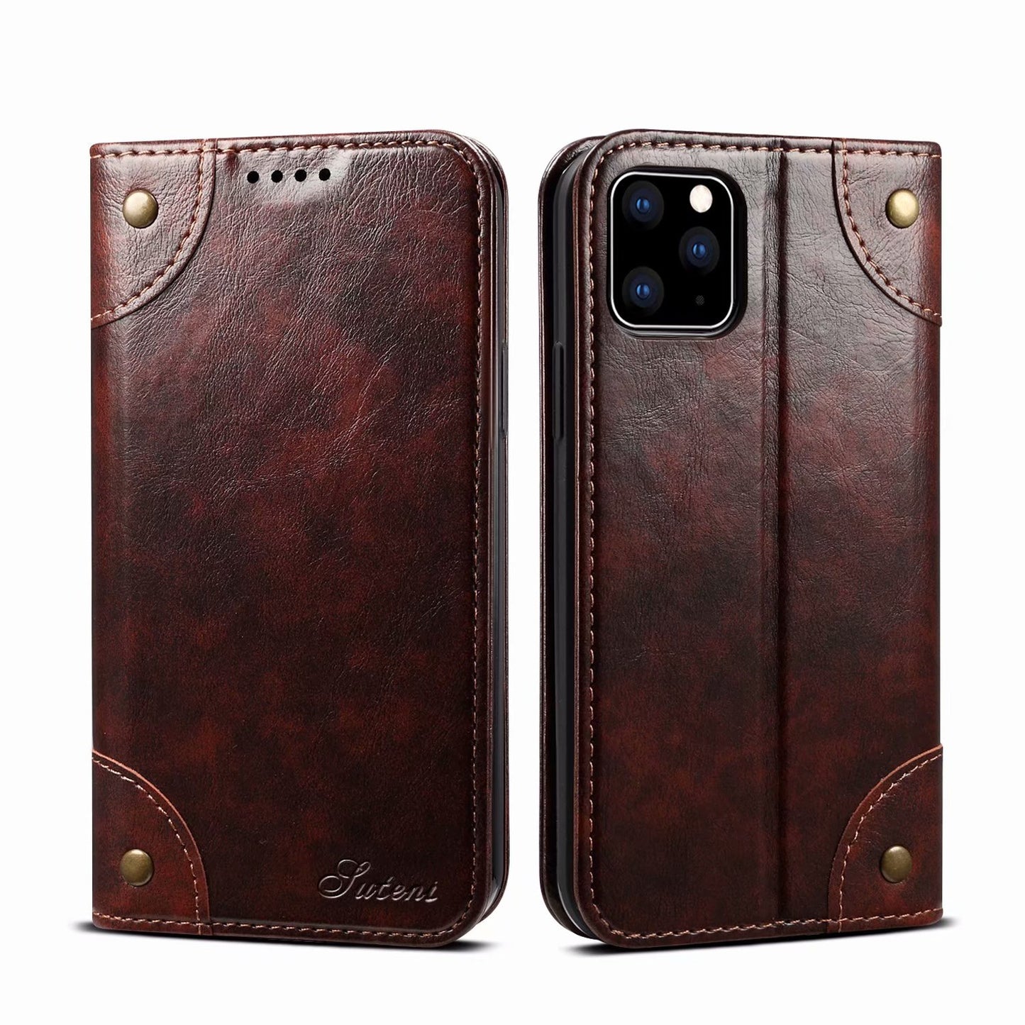 Baroque iPhone 11 Pro Max Leather Case Magtic Flip Wallet Stand Business RFID