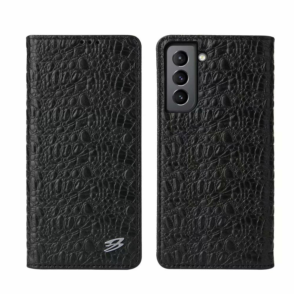 Crocodile Deluxe Galaxy S21+ Genuine Leather Case Wallet Stand Business