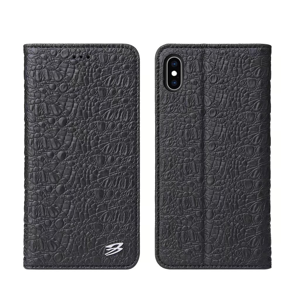 Crocodile Deluxe iPhone Xs Max Genuine Leather Case Wallet Stand Business