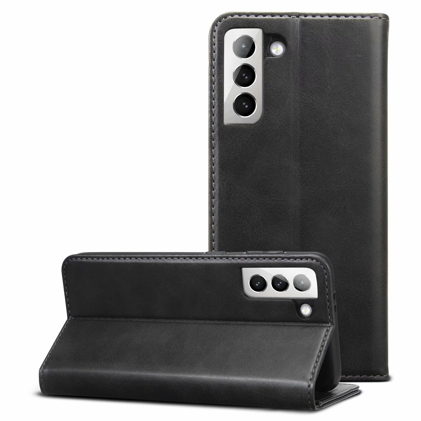 Simple Wallet Galaxy S21 FE Leather Case RFID Anti-lost Magtic Stand Business