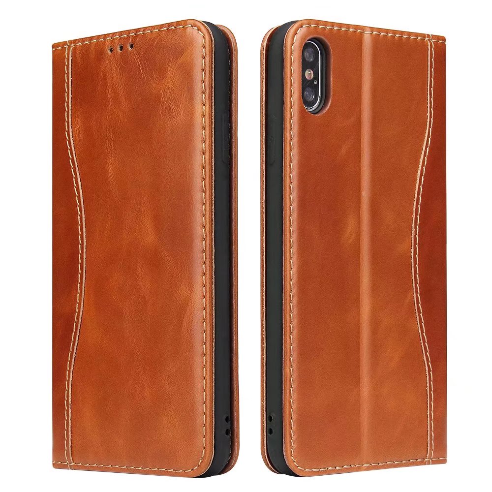 West Gun iPhone XR Genuine Leather Case Classical Wallet Stand