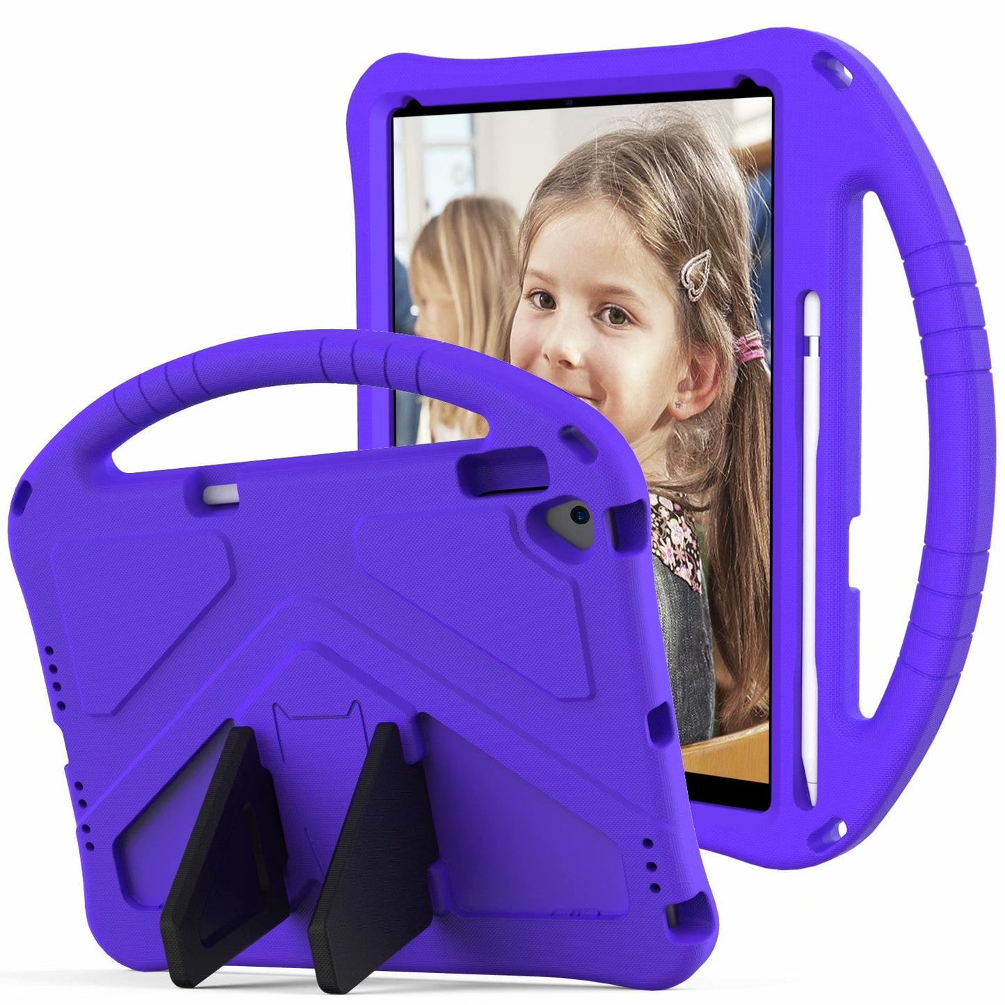 Great Flying Man iPad 8 EVA Case Hand Handle Stand Military Protection Kids Safety