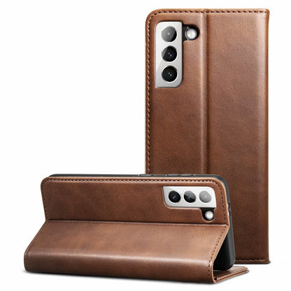 Simple Wallet Galaxy S21 FE Leather Case RFID Anti-lost Magtic Stand Business