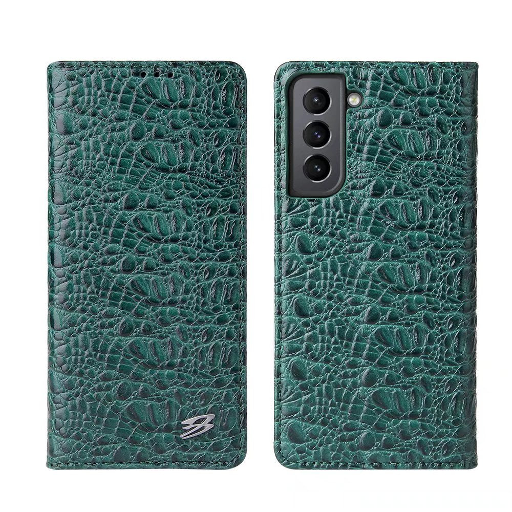 Crocodile Deluxe Galaxy S21 Ultra Genuine Leather Case Wallet Stand Business