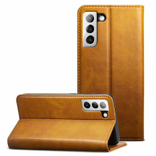 Simple Wallet Galaxy S21 FE Leather Case RFID Anti-lost Magtic Stand Business