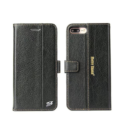 West Gun iPhone 7 Plus Genuine Leather Case Classical Wallet Stand