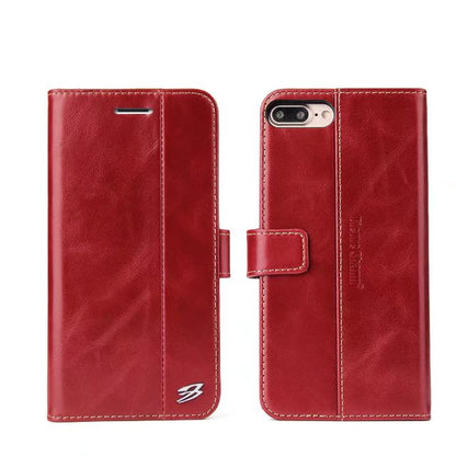 West Gun iPhone 7 Plus Genuine Leather Case Classical Wallet Stand