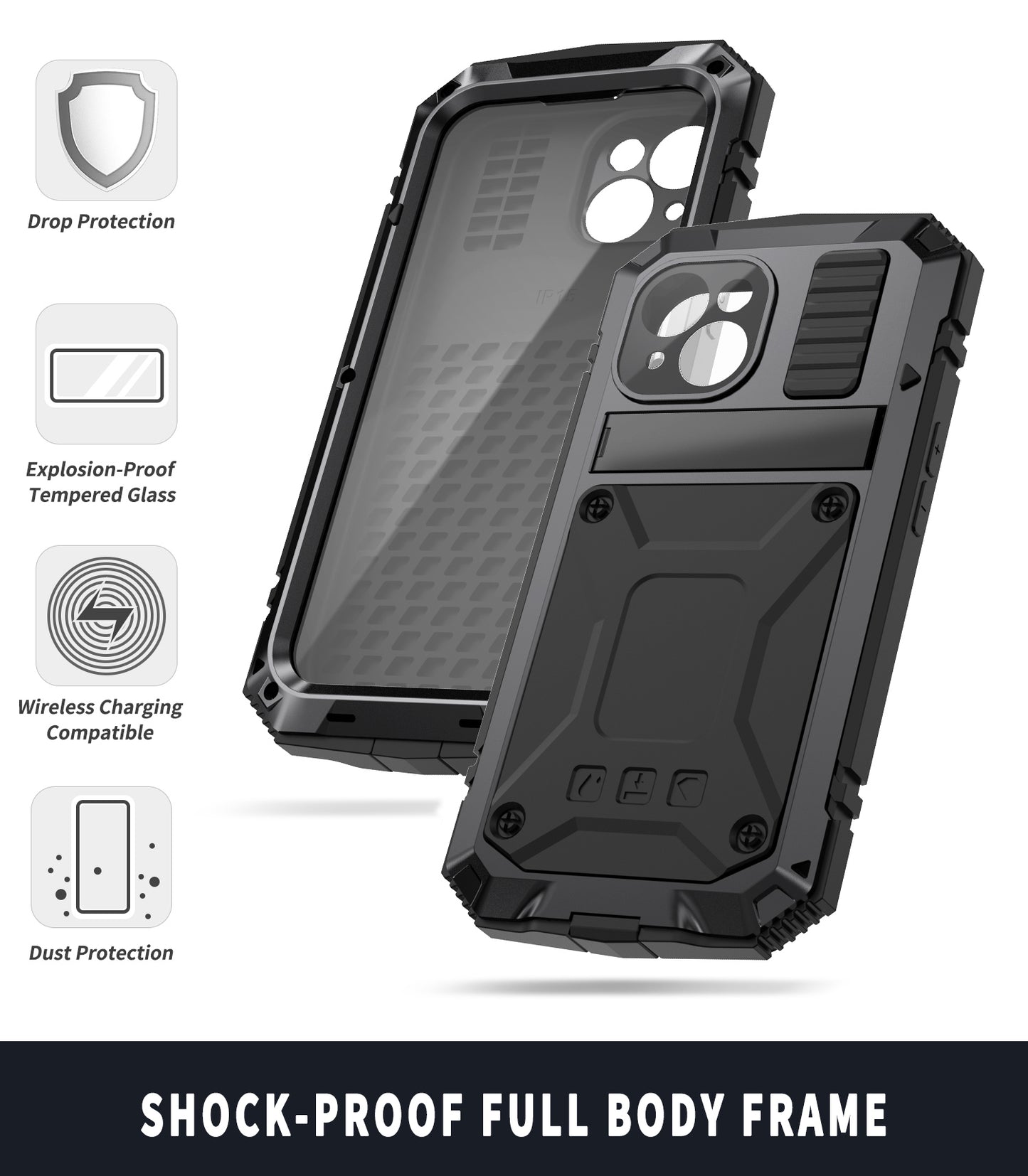 SHELLBOX Vajra Shockproof iPhone 15 Metal Case