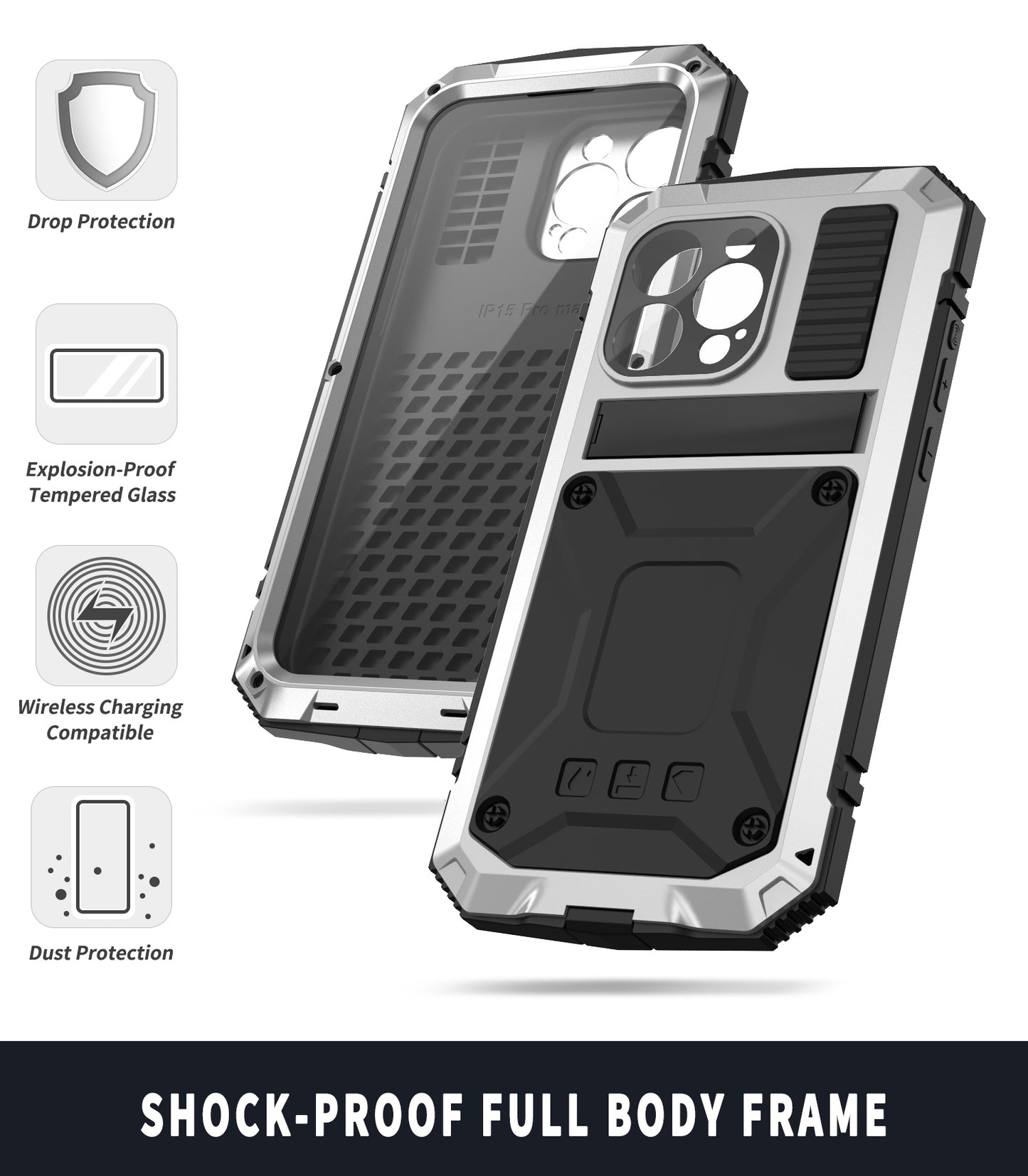 SHELLBOX Vajra Shockproof iPhone 15 Pro Max Metal Case