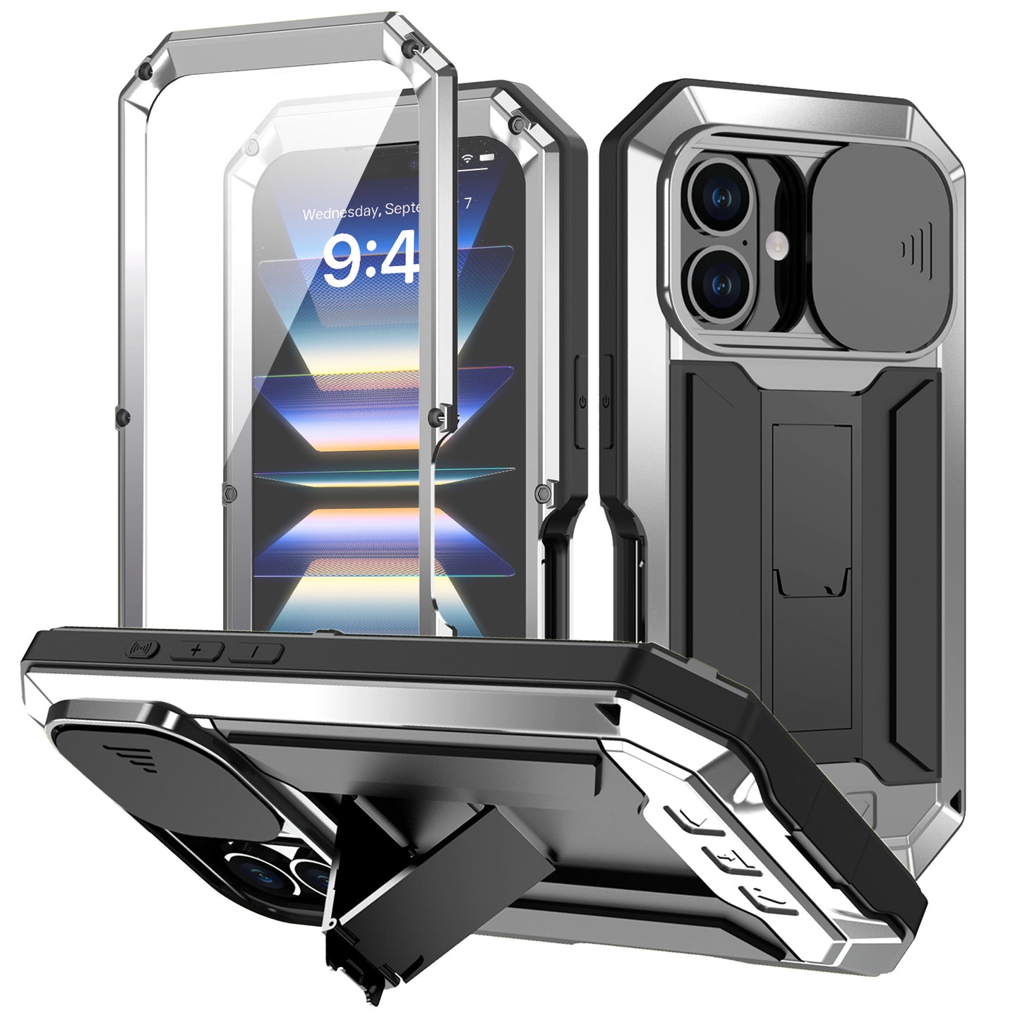 SHELLBOX Lens Protection Military iPhone 16 Plus Metal Case