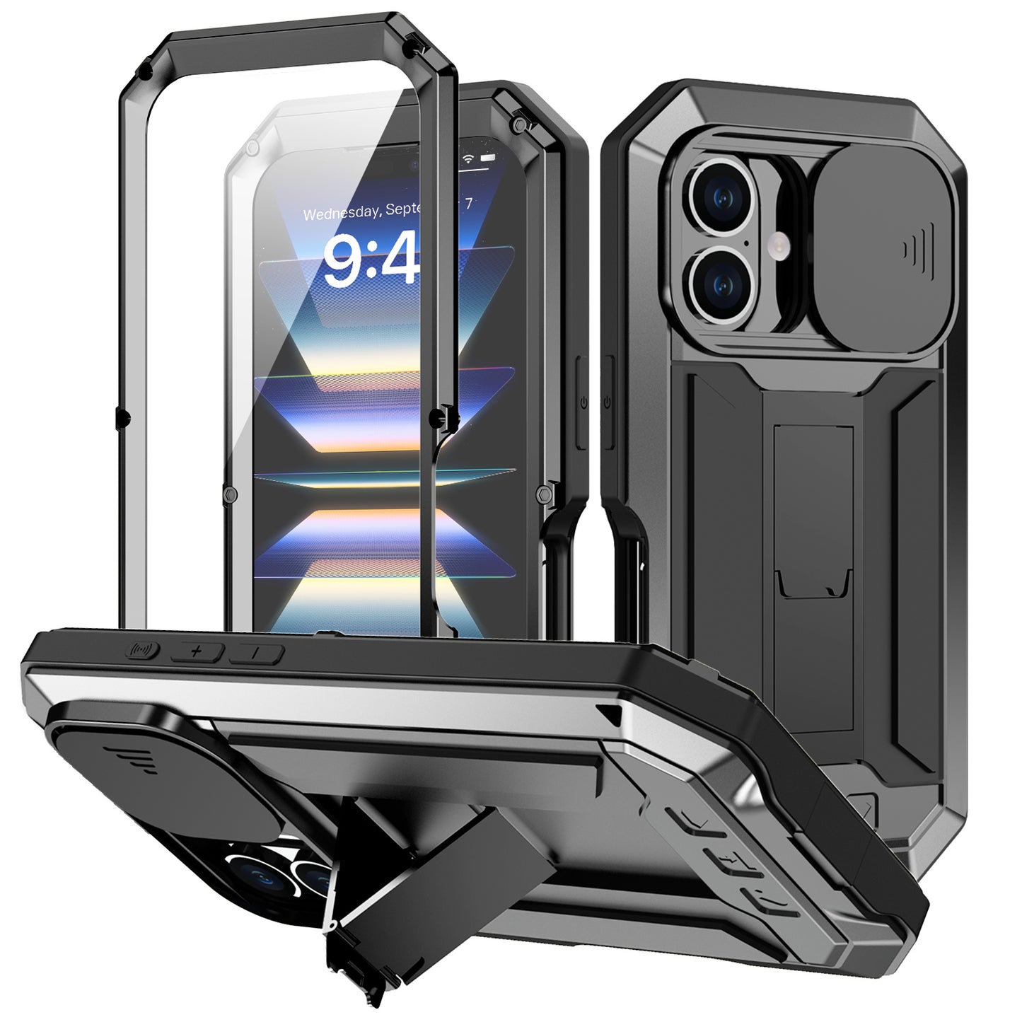 SHELLBOX Lens Protection Military iPhone 16 Plus Metal Case