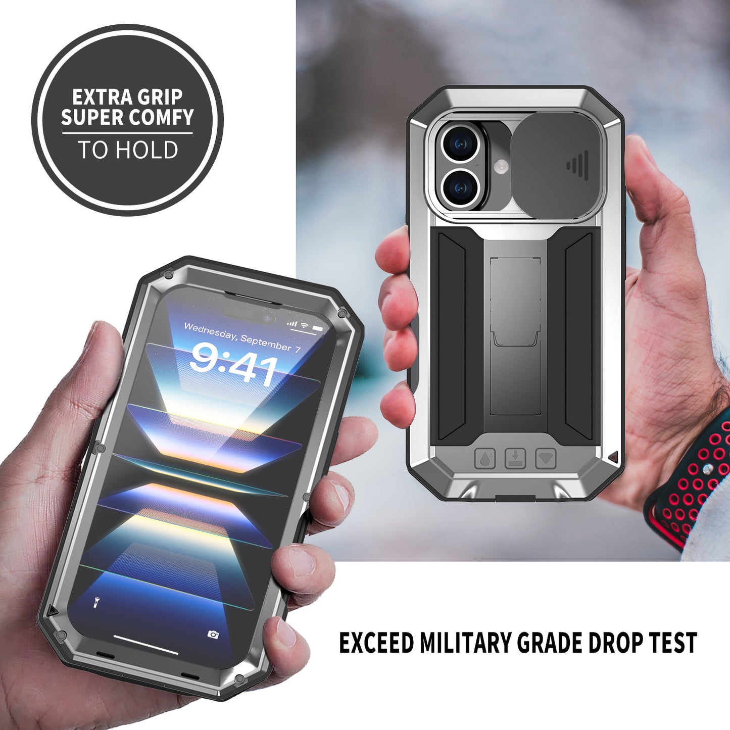 SHELLBOX Lens Protection Military iPhone 16 Plus Metal Case