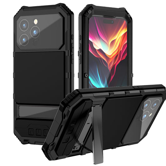 SHELLBOX Rigid Stand iPhone 15 Pro Max Metal Case