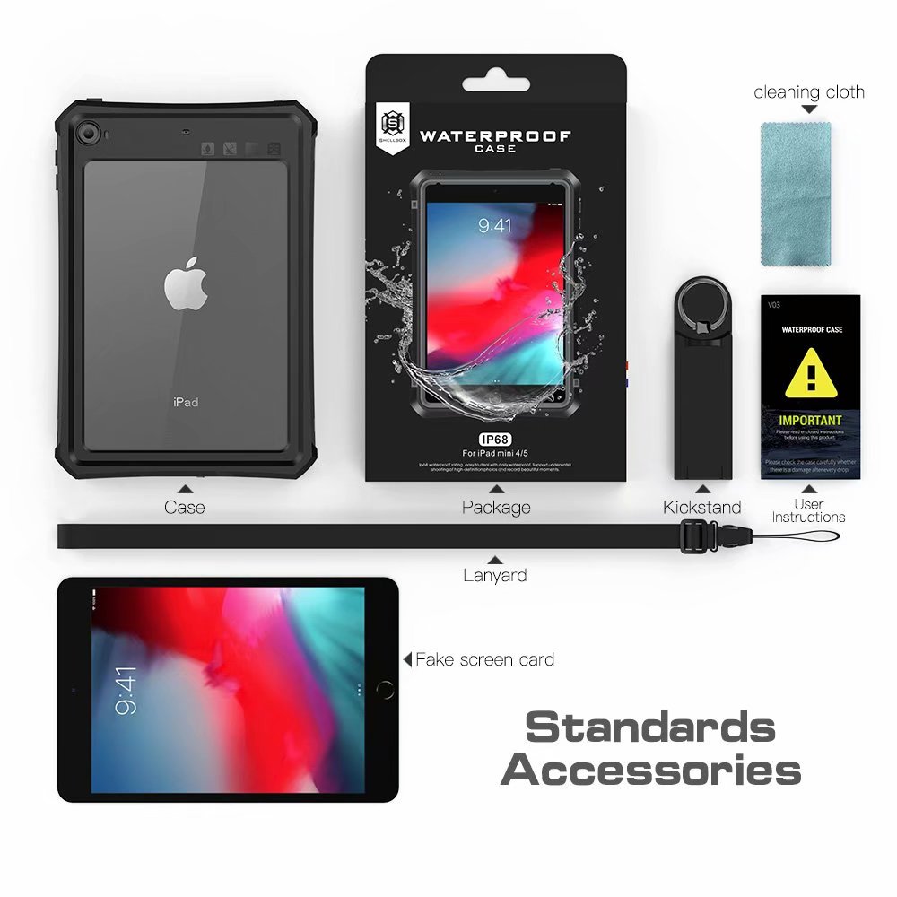 SHELLBOX Armor Clear iPad Mini 5 Waterproof Case