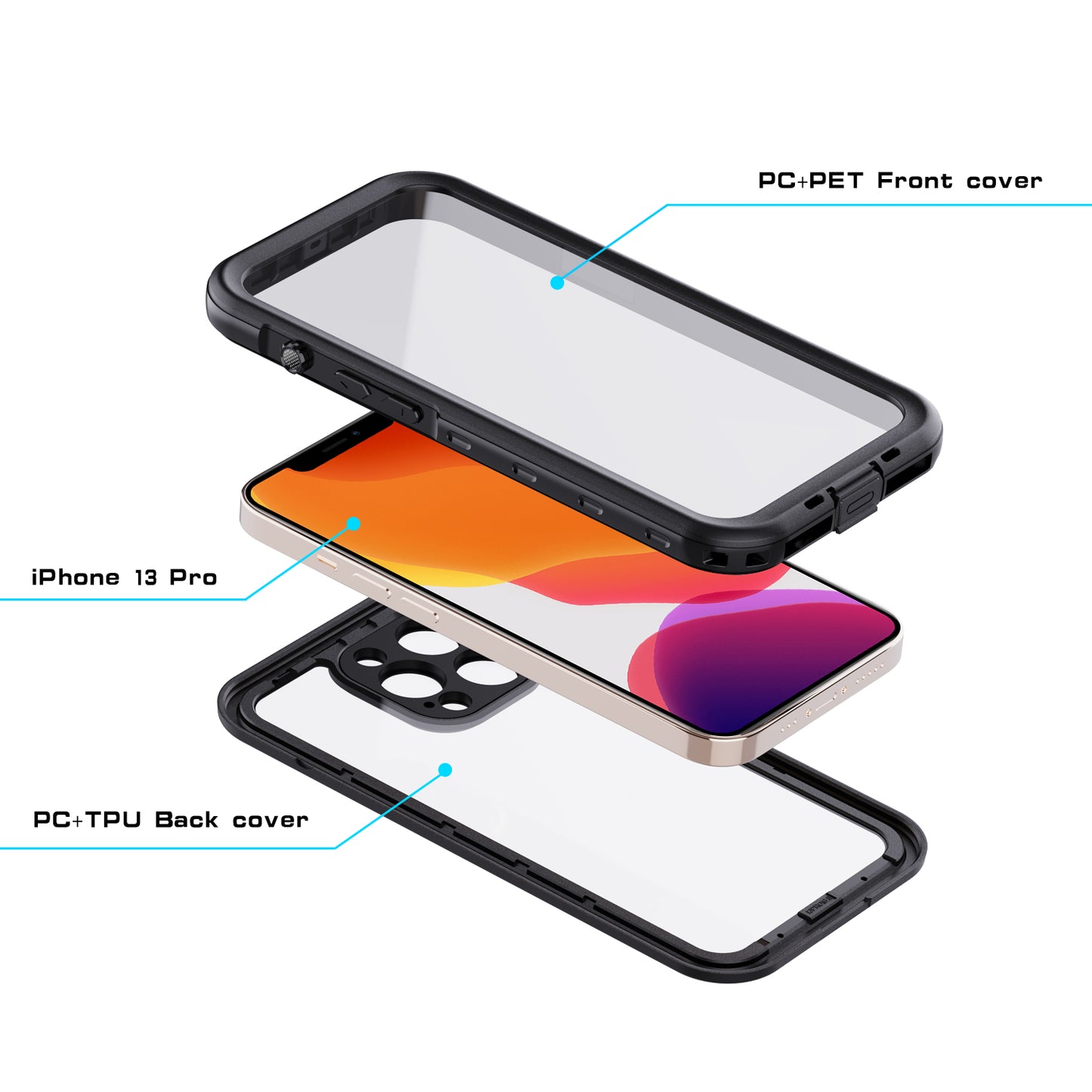 SHELLBOX Burst Slim iPhone 13 Pro Waterproof Case