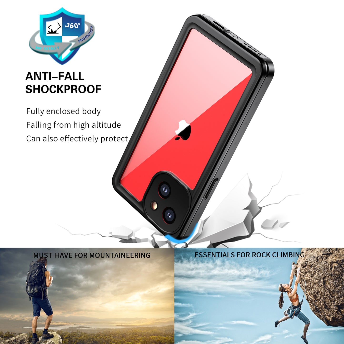 SHELLBOX Block Clear iPhone 13 Mini Waterproof Case