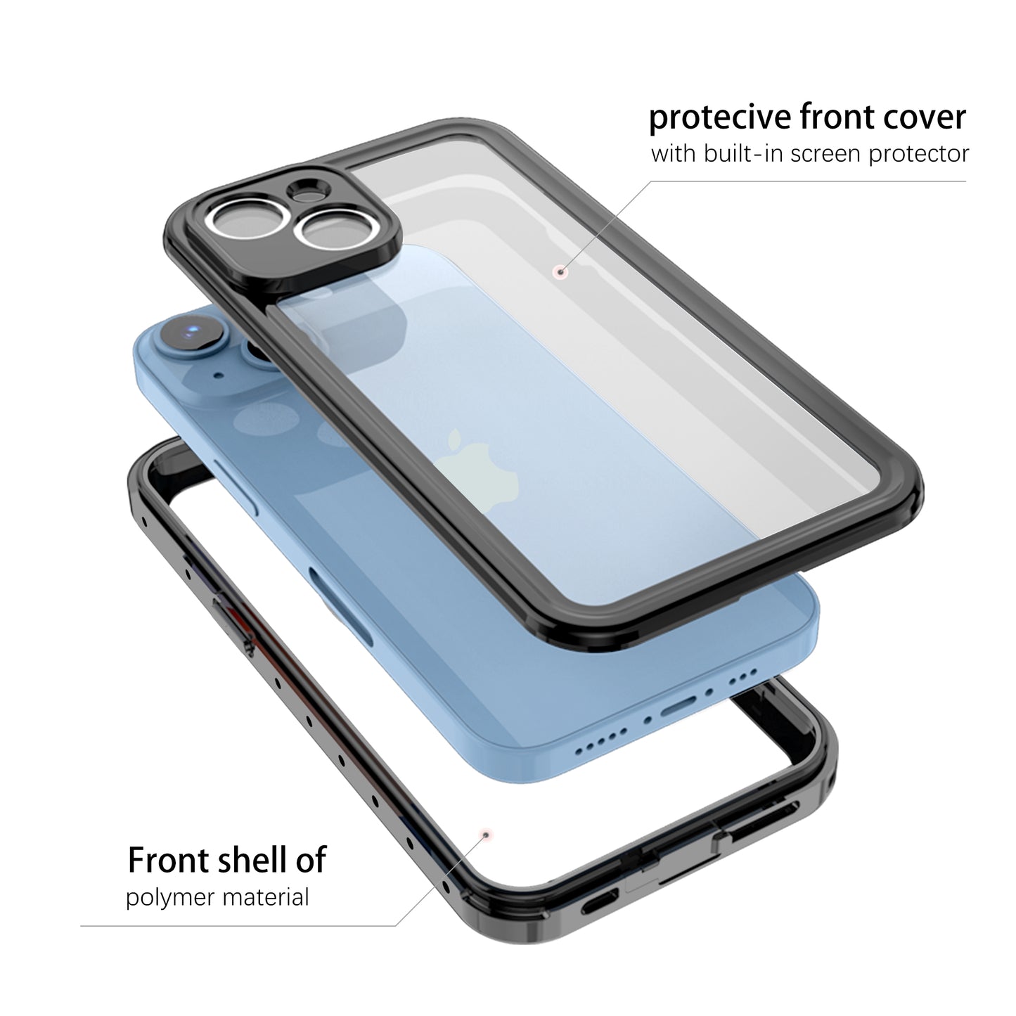 SHELLBOX Block Clear iPhone 14 Waterproof Case