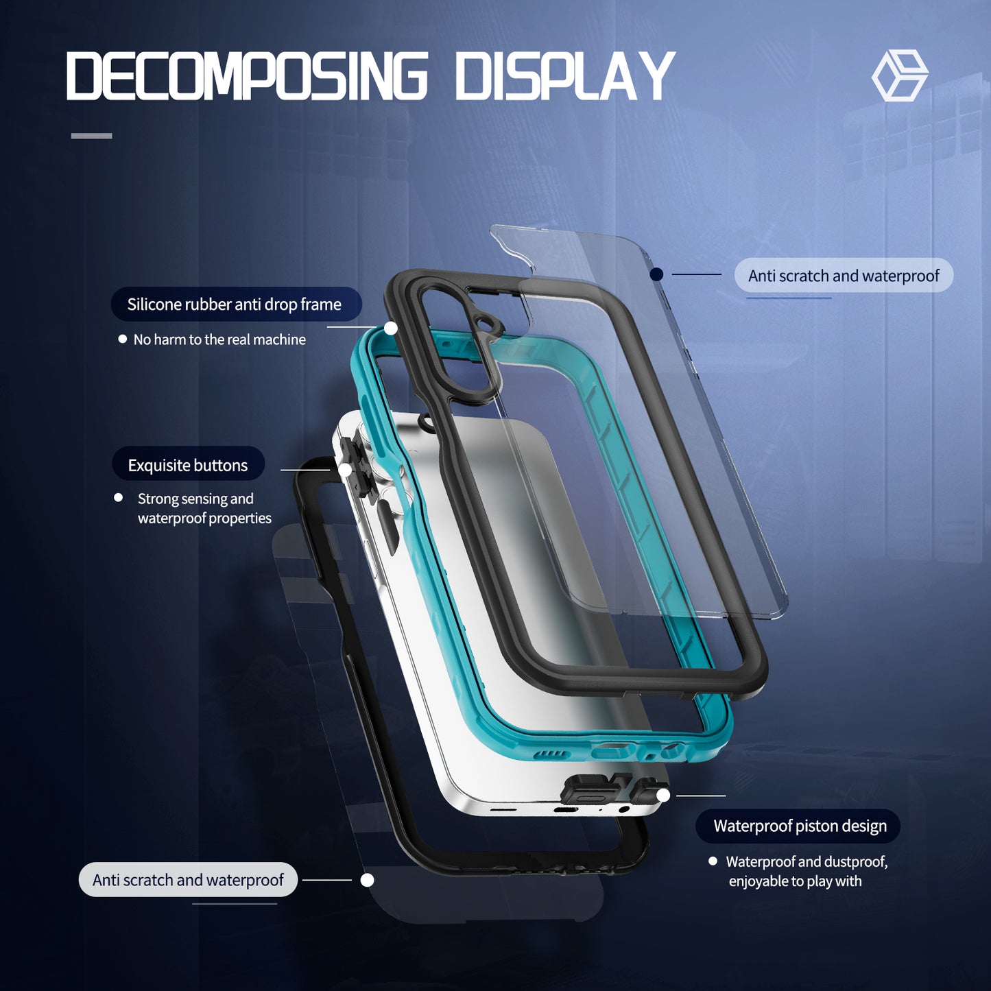 SHELLBOX Dot Clear Galaxy A15 Waterproof Case