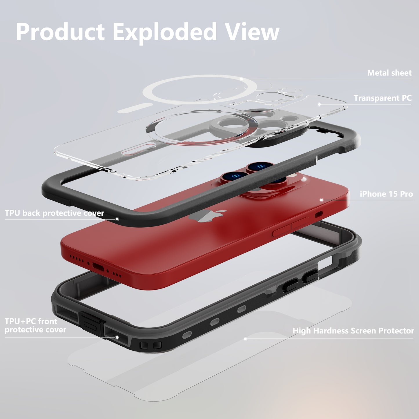 SHELLBOX Dot Clear iPhone 15 Waterproof Case