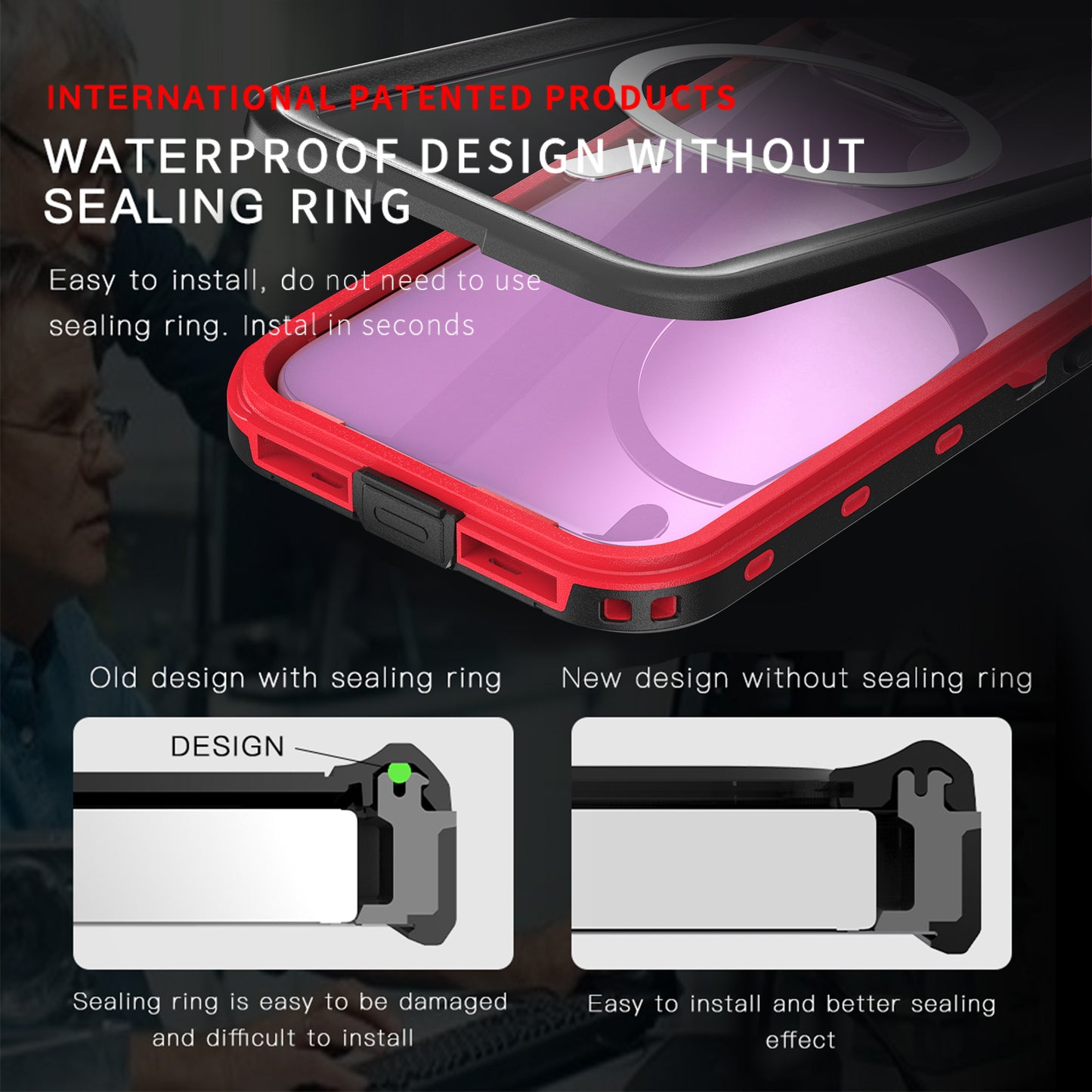 SHELLBOX Dot Clear iPhone 15 Pro Waterproof Case