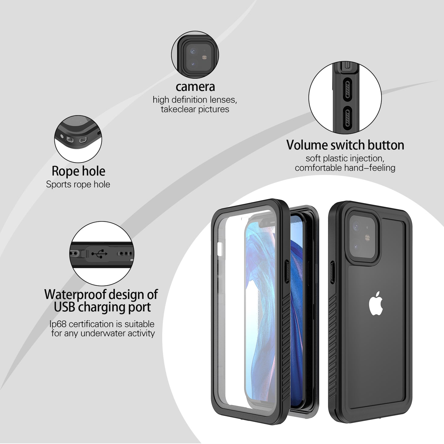 SHELLBOX Twill Swimming iPhone 12 Waterproof Case