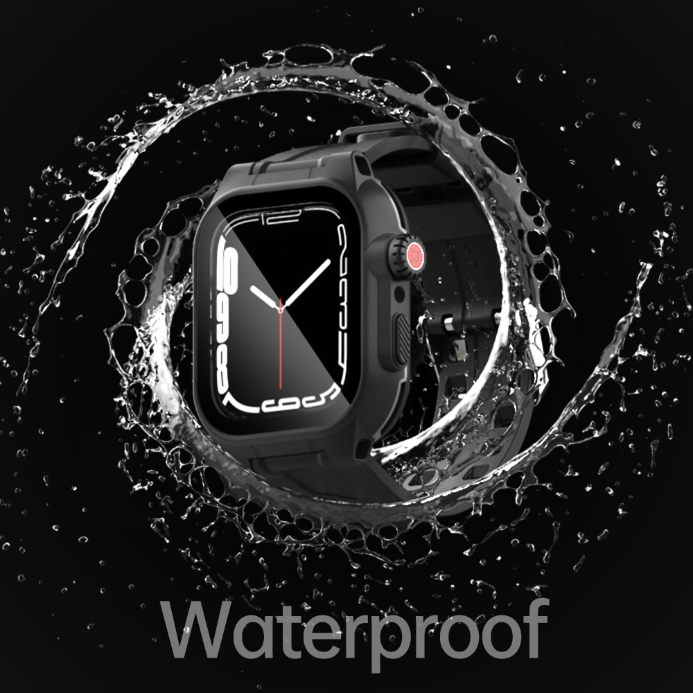 SHELLBOX Rugged Waterproof Apple Watch Series 9 Band Case 45mm