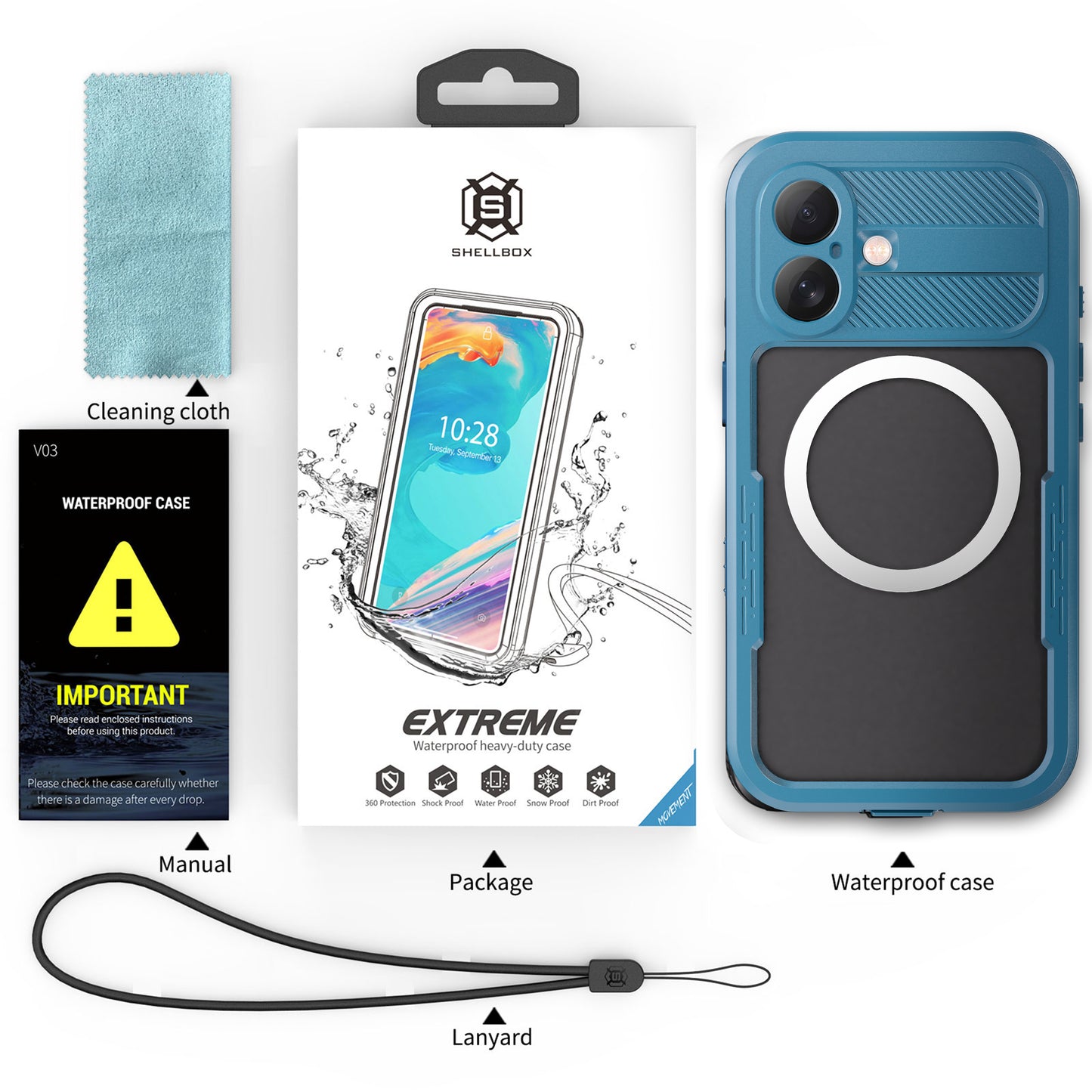 SHELLBBOX Mars Wireless Charging iPhone 16 Waterproof Case