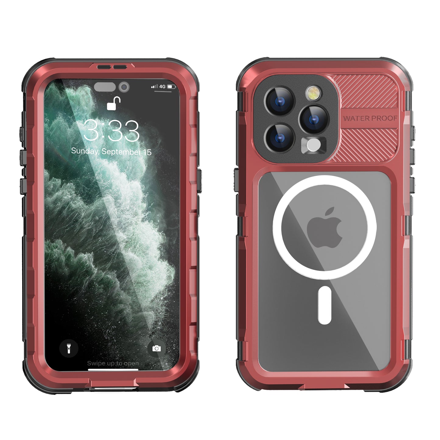 SHELLBOX Lens Protection Aluminum iPhone 15 Waterproof Case