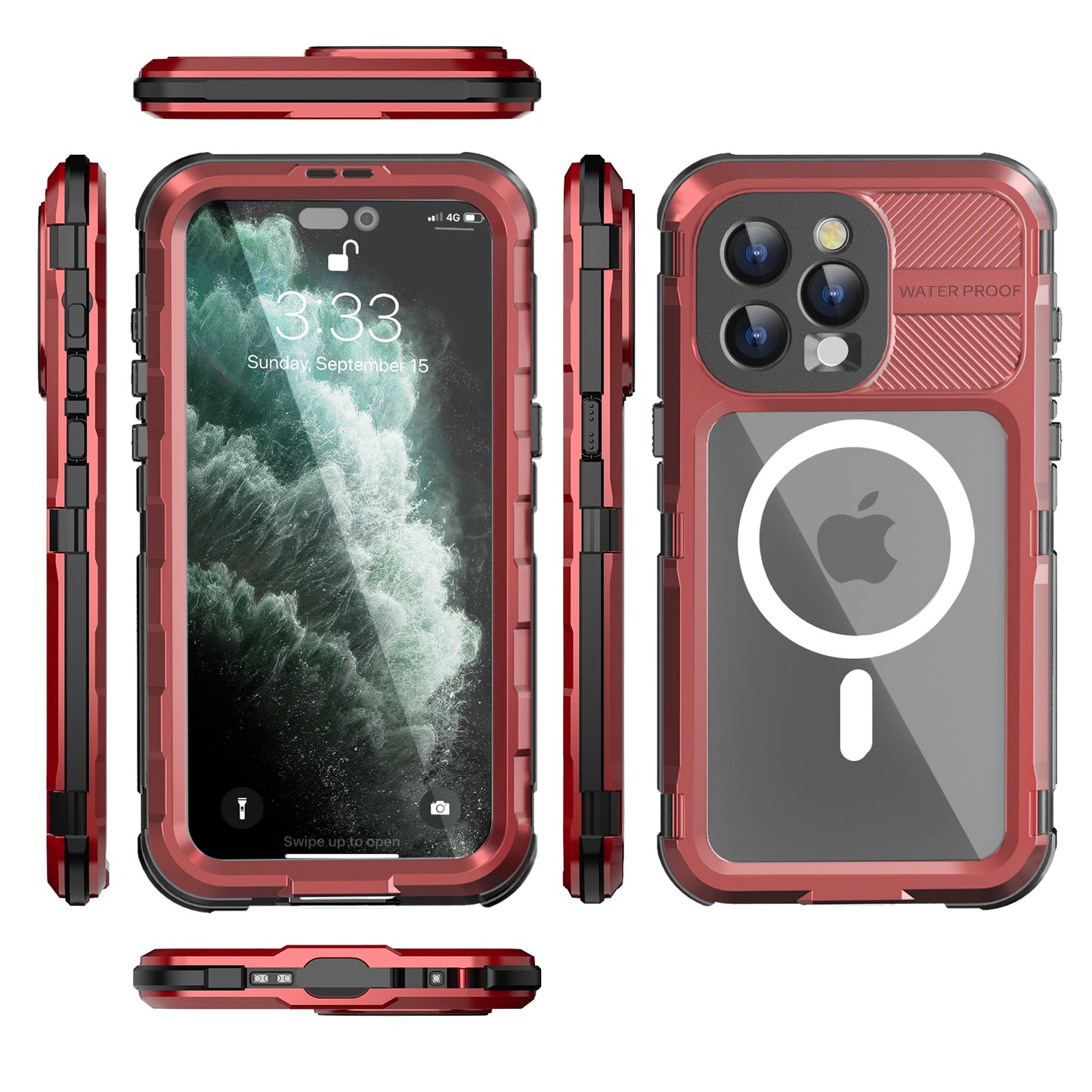 SHELLBOX Lens Protection Aluminum iPhone 15 Waterproof Case