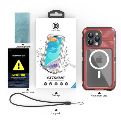 SHELLBOX Lens Protection Aluminum iPhone 15 Waterproof Case