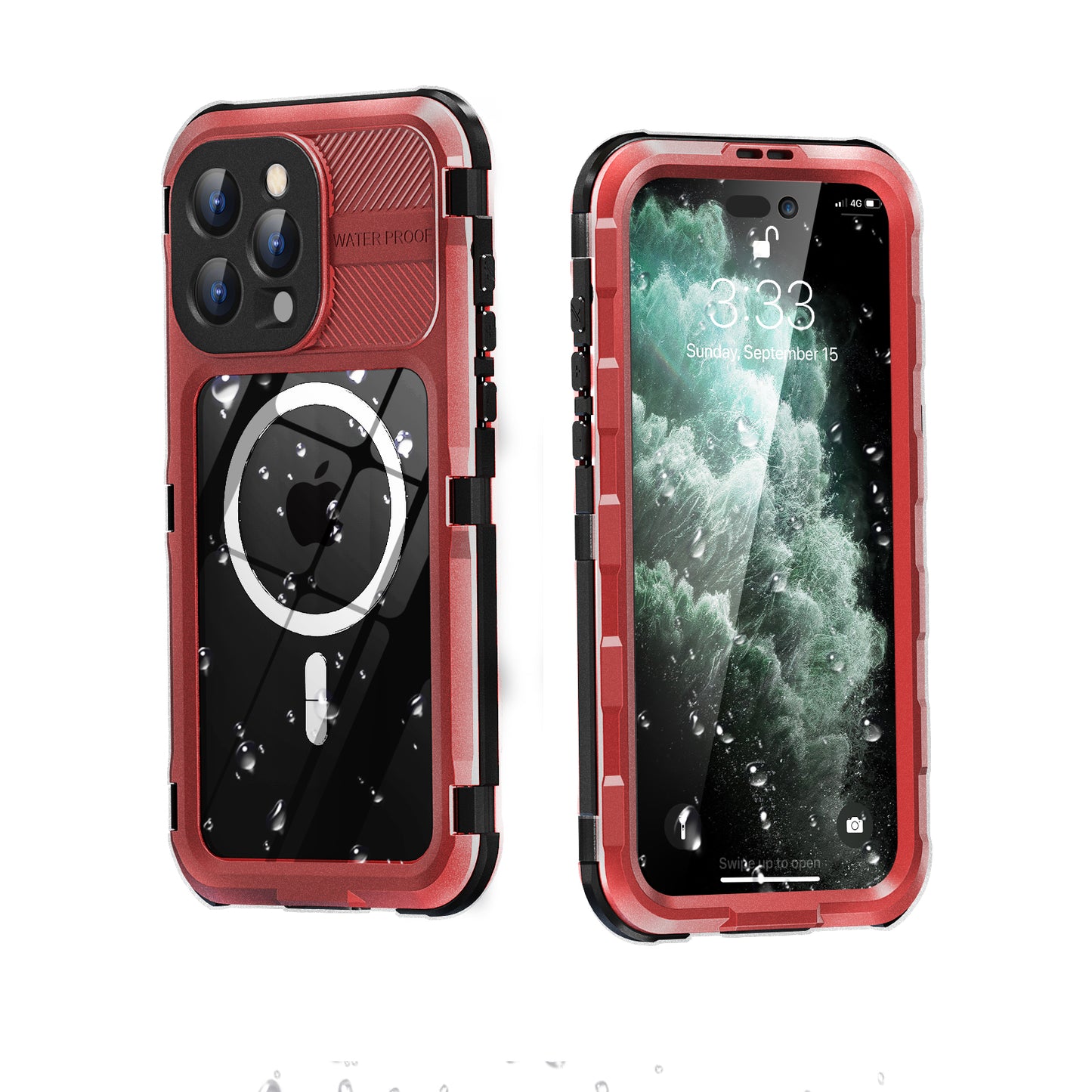 SHELLBOX Lens Protection Aluminum iPhone 15 Waterproof Case