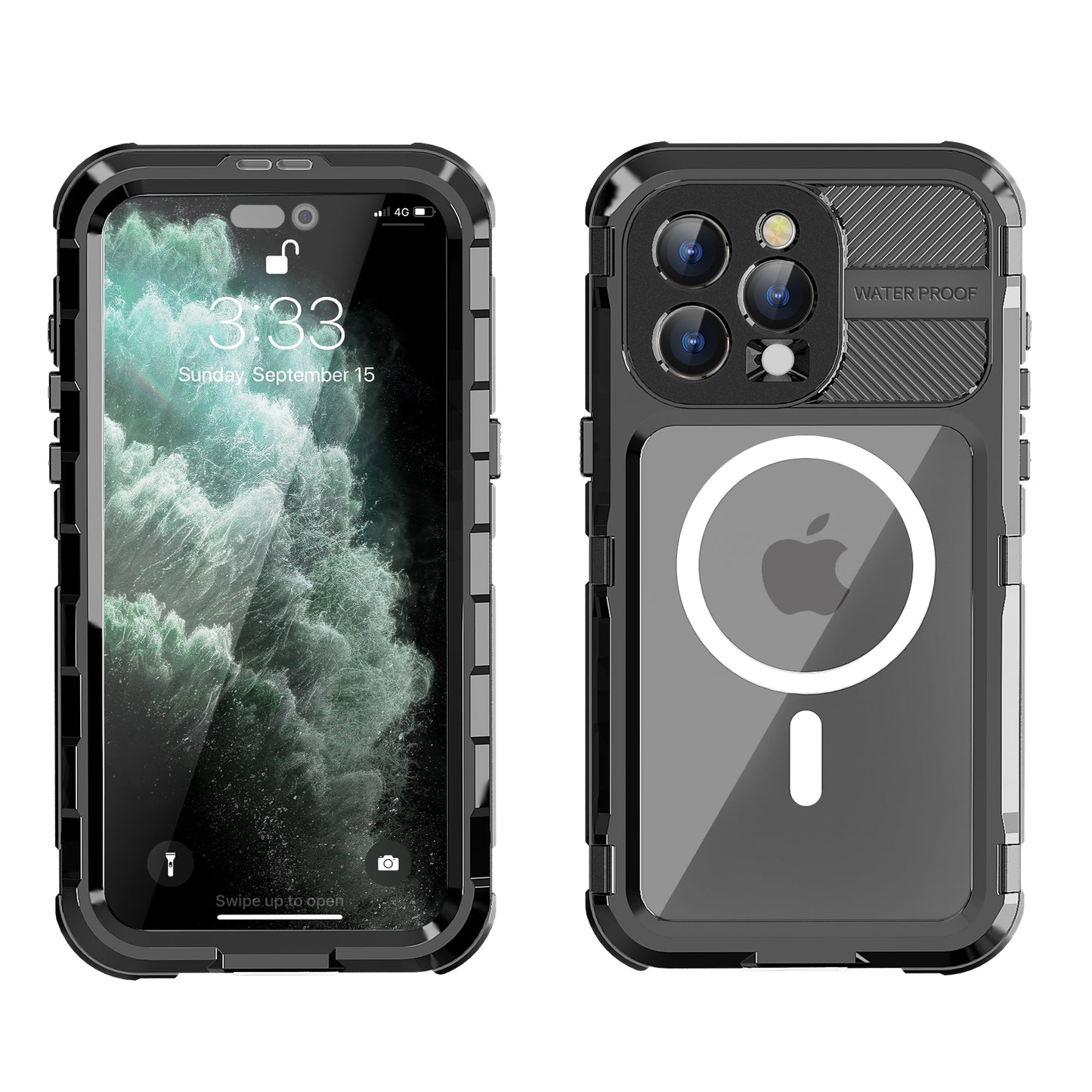 SHELLBOX Lens Protection Aluminum iPhone 15 Pro Waterproof Case