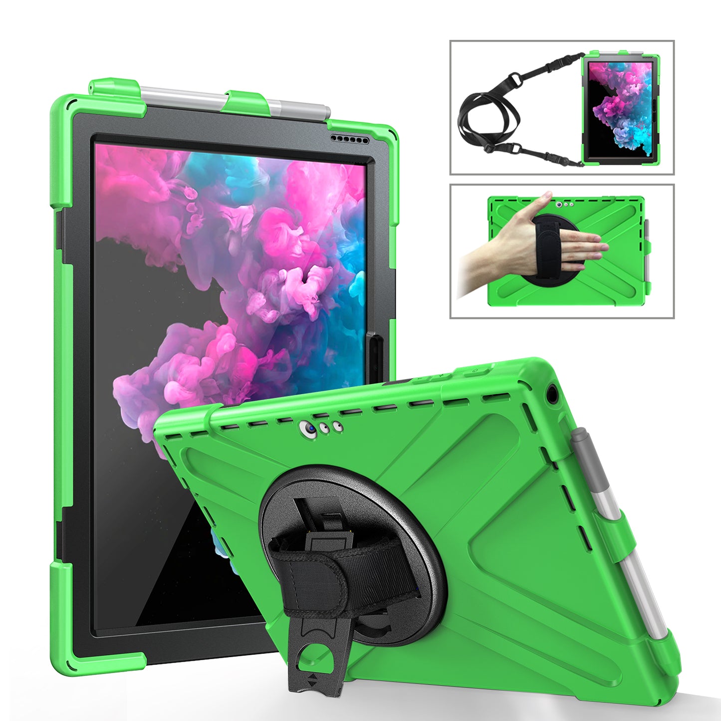 Pirate King Microsoft Surface Pro 4 Case 360 Rotating Stand Holder Shoulder Strap