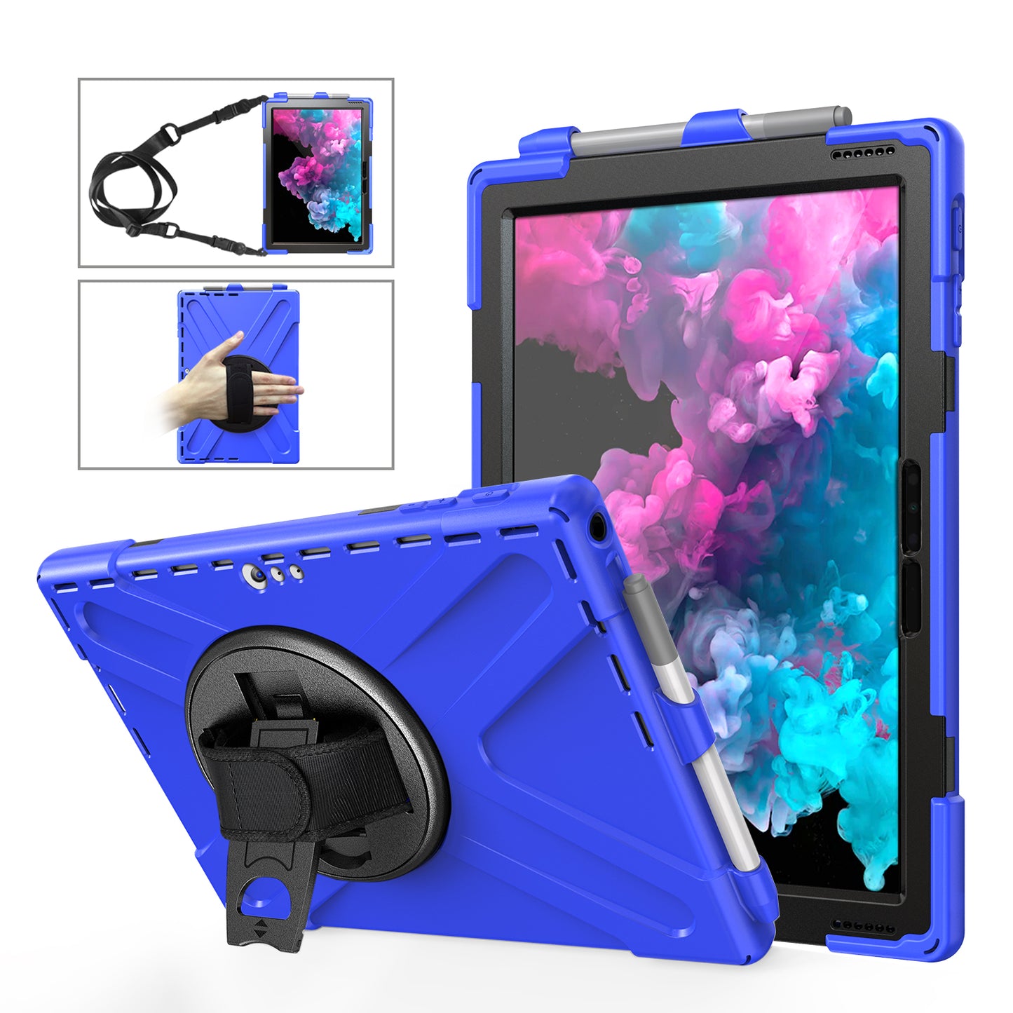 Pirate King Microsoft Surface Pro 4 Case 360 Rotating Stand Holder Shoulder Strap