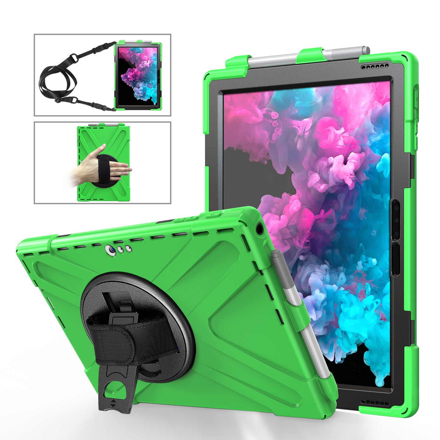 Pirate King Microsoft Surface Pro 5 Case 360 Rotating Stand Holder Shoulder Strap