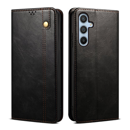 Oil Wax Leather Galaxy A05s Case Magnetic Wallet Stand Slim Classical