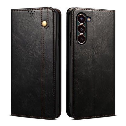 Oil Wax Leather Galaxy S23+ Case Magnetic Wallet Stand Slim Classical