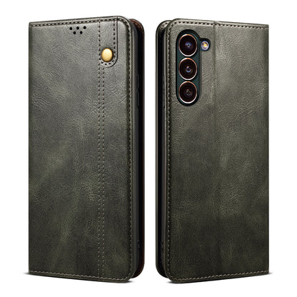 Oil Wax Leather Galaxy S23+ Case Magnetic Wallet Stand Slim Classical