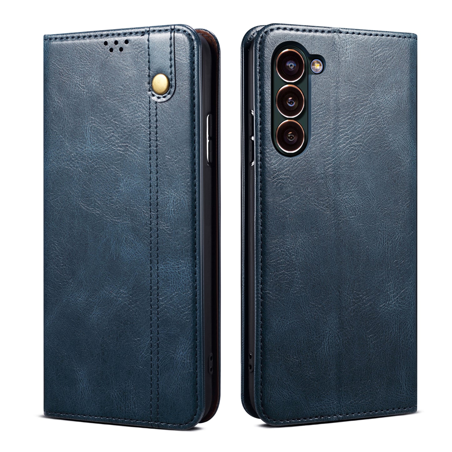 Oil Wax Leather Galaxy S23+ Case Magnetic Wallet Stand Slim Classical