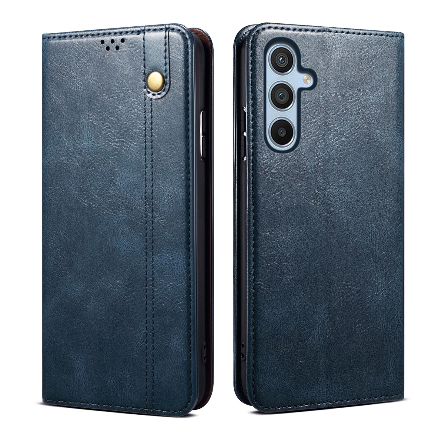 Oil Wax Leather Galaxy A05s Case Magnetic Wallet Stand Slim Classical