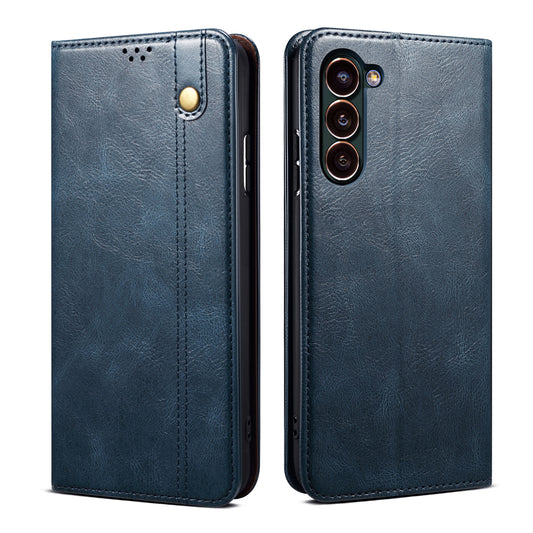 Oil Wax Leather Galaxy S23 Case Magnetic Wallet Stand Slim Classical